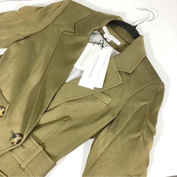 Veronica Beard Myla Dickey Jacket Olive Green Size 0 NWT